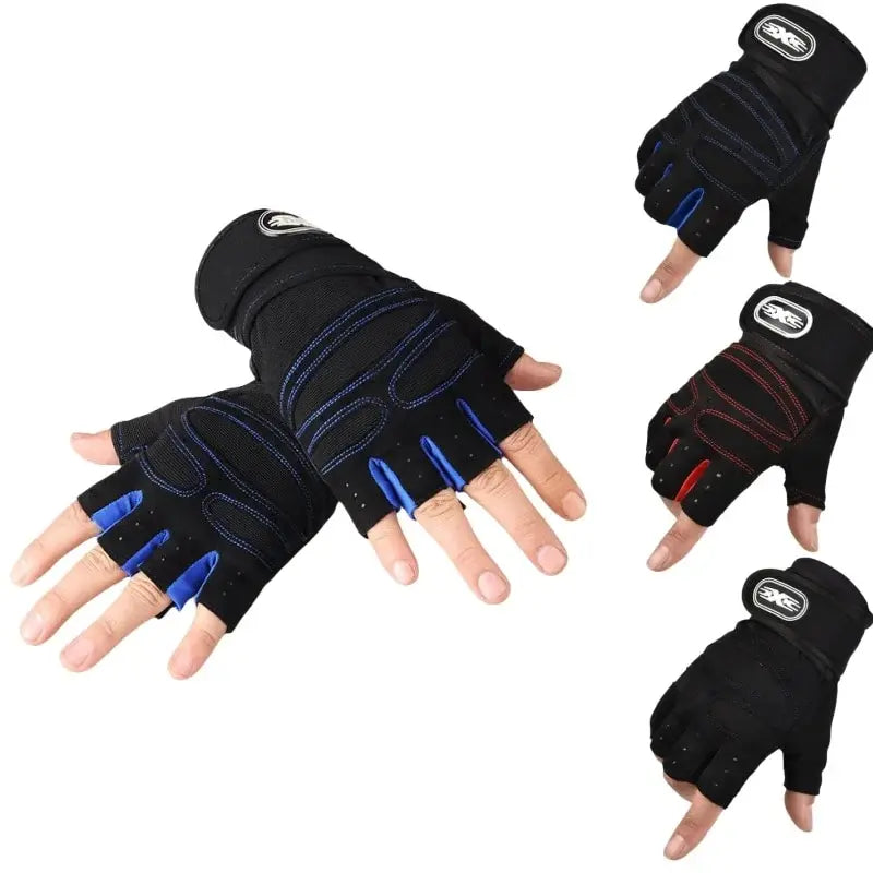 Fitness Half Finger Gloves w Wrist Guard