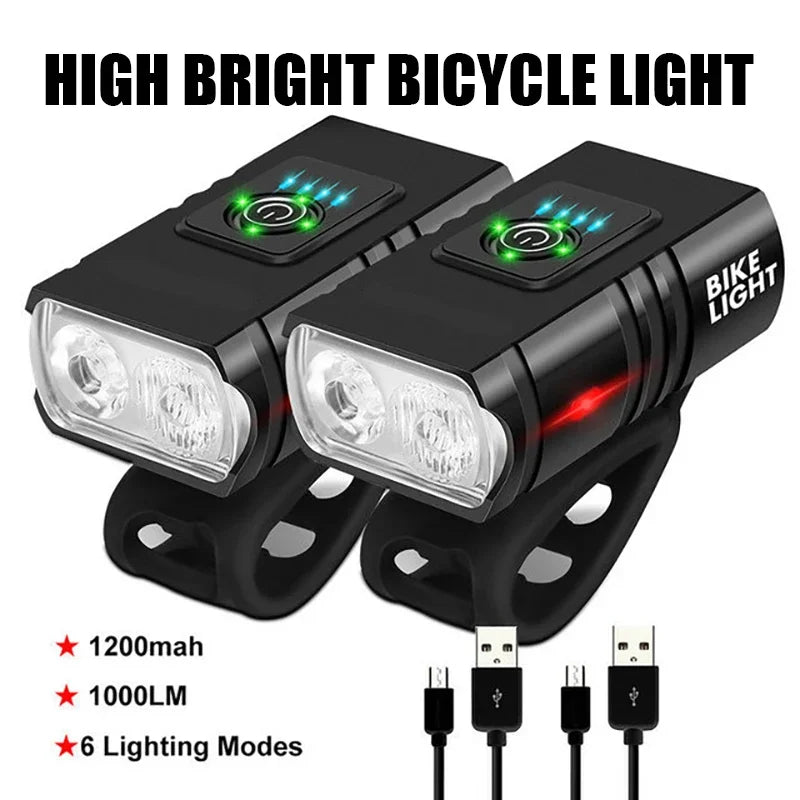 1000lm bike light headlight T6 led bicycle flashlight - USB rechargeable