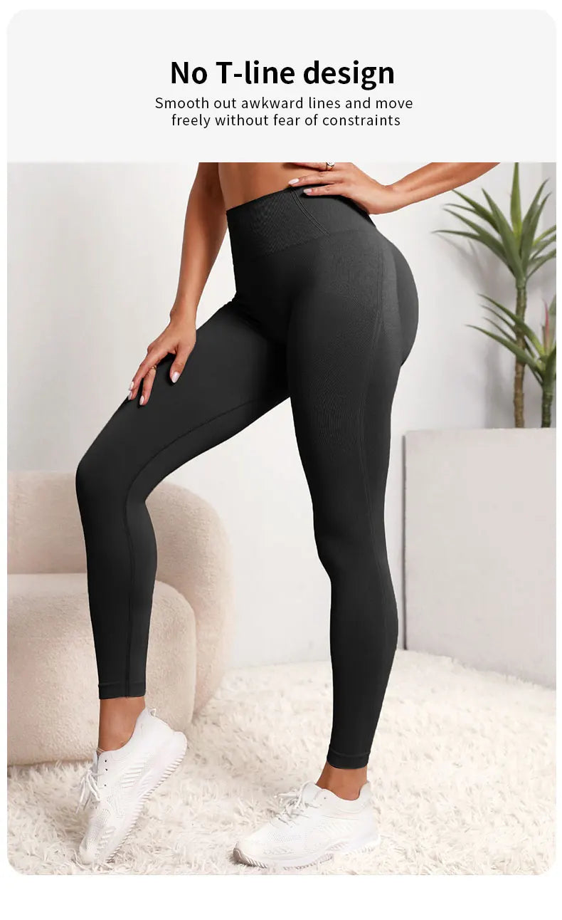 Seamless Hip Lifting Sports Leggings High Waist Fitness Leggings