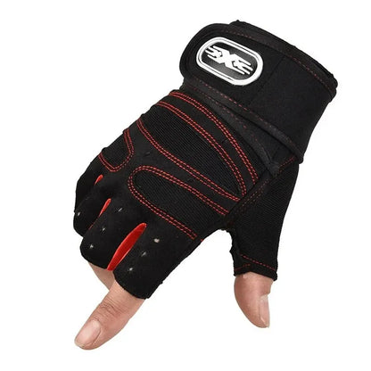 Fitness Half Finger Gloves w Wrist Guard