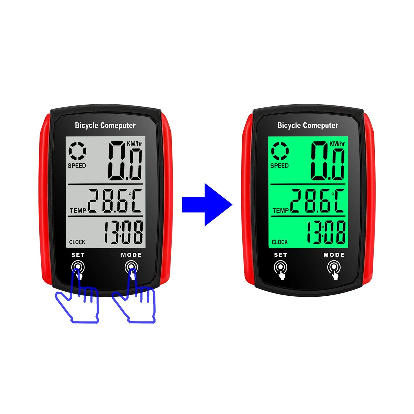 Bicycle LCD Wired Cycling Speed Odometer English Waterproof