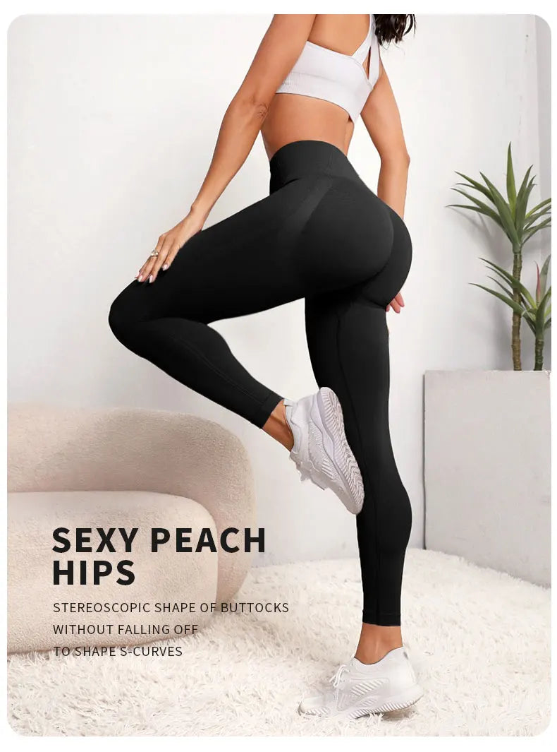 Seamless Hip Lifting Sports Leggings High Waist Fitness Leggings