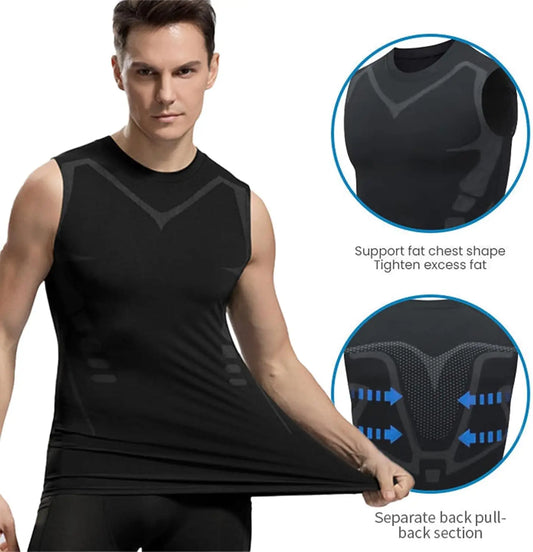 Ice-Silk Tank Top Tummy Control Sleeveles Fitness Shirts